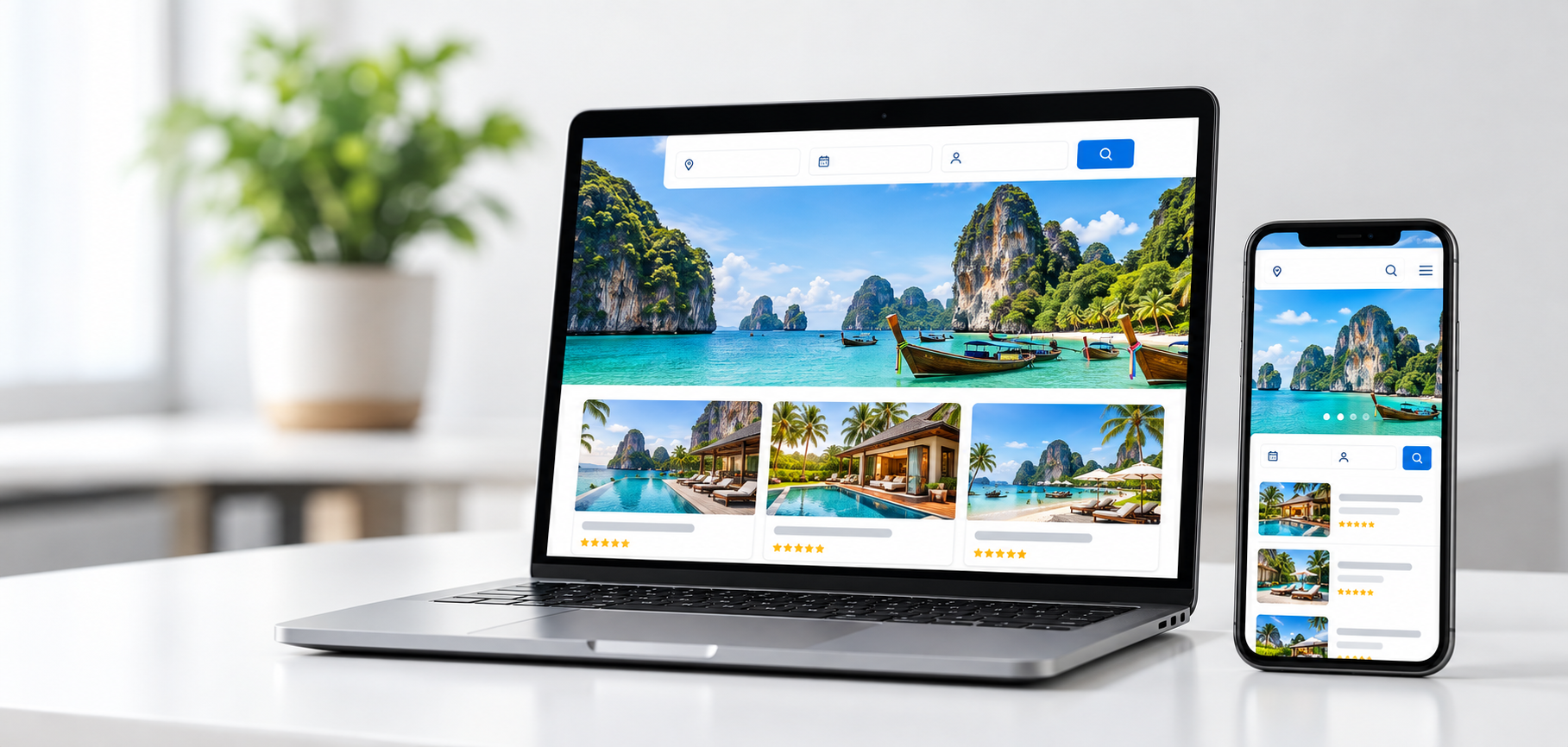 krabi travel website device mockup