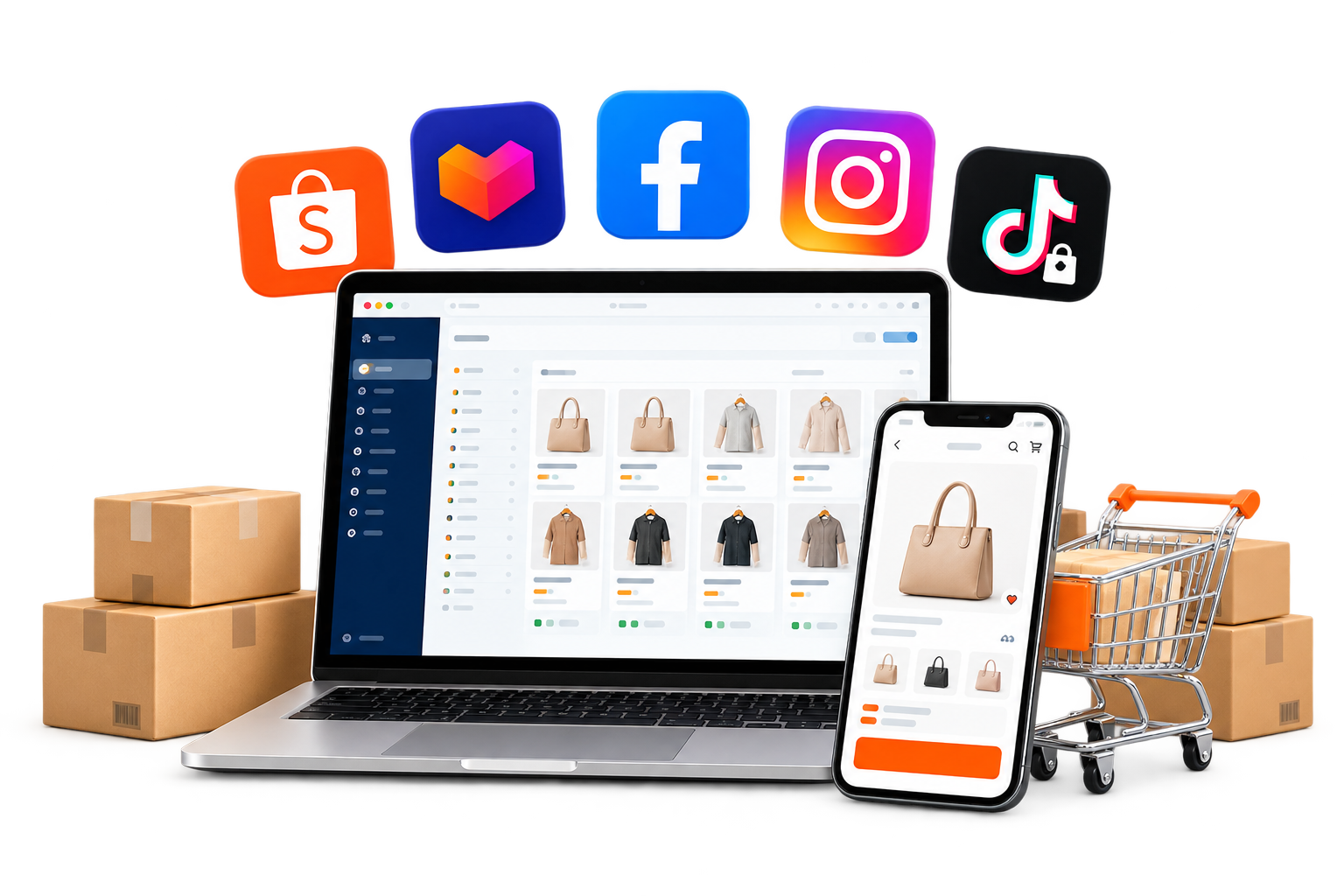 omnichannel ecommerce dashboard with shipping